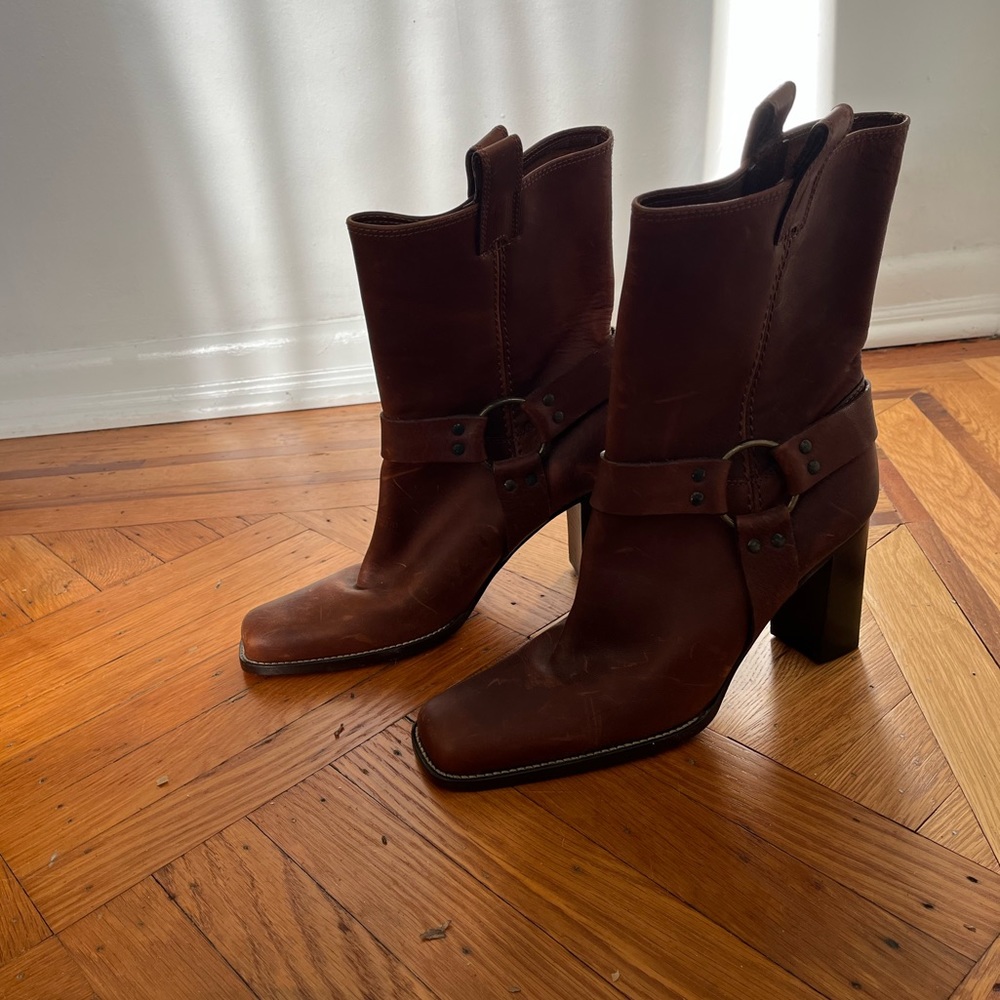 NEW Never Worn Michael Kors Brown Moto Western Style Heel Boots Size 11 - Picture 2 of 7